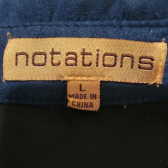 Notations‎ blue suede button up shirt - Picture 4 of 5